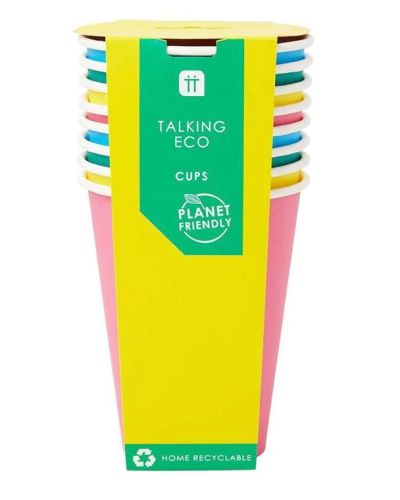 Eco Rainbow Paper Cups 8pk