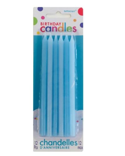 Tall Blue Candles 12pk