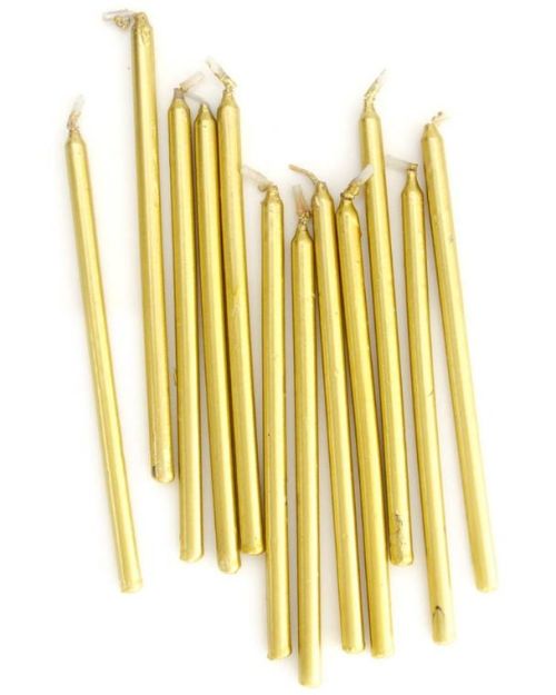 Gold Tall Candles – 12pk