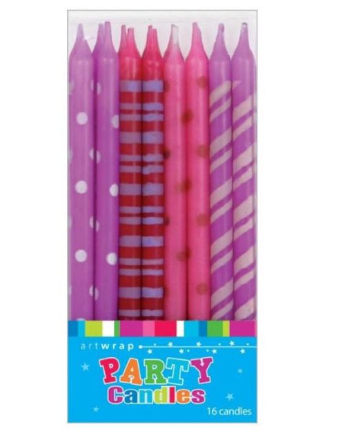 Tall Party Candles 16pk – Pinks