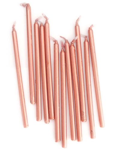 Rose Gold Tall Candles – 12pk