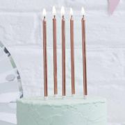Rose Gold Tall Candles – 12pk