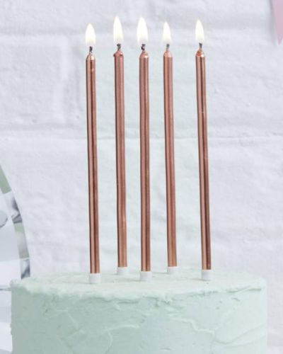 Rose Gold Tall Candles – 12pk