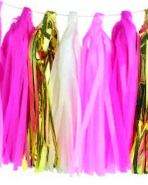 Tassel Party Garland – Pink & Gold