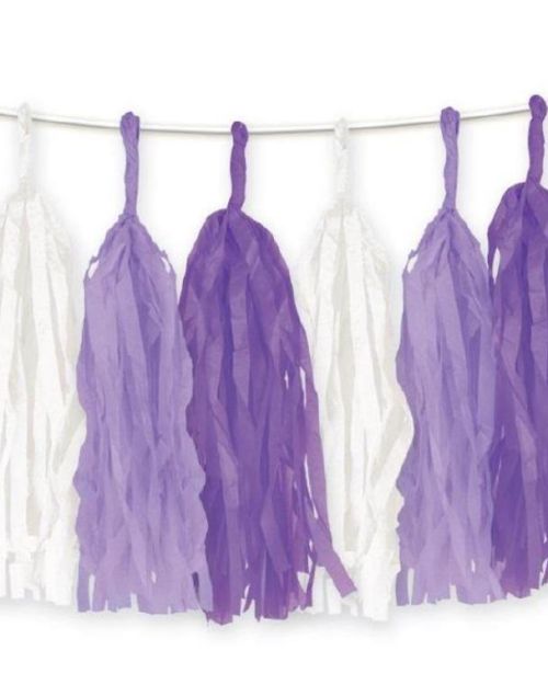 Tissue Tassel Party Garland – Purple