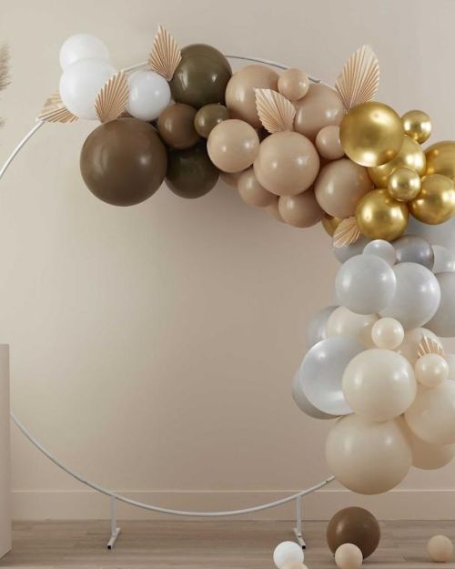 Taupe, Brown & Nude Balloon Arch with Fans