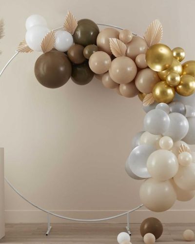 Taupe, Brown & Nude Balloon Arch with Fans
