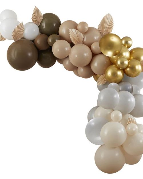 Taupe, Brown & Nude Balloon Arch with Fans