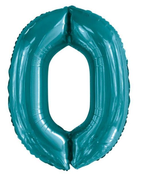86cm Teal Number Balloon – 0