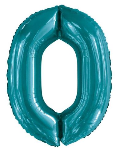 86cm Teal Number Balloon – 0