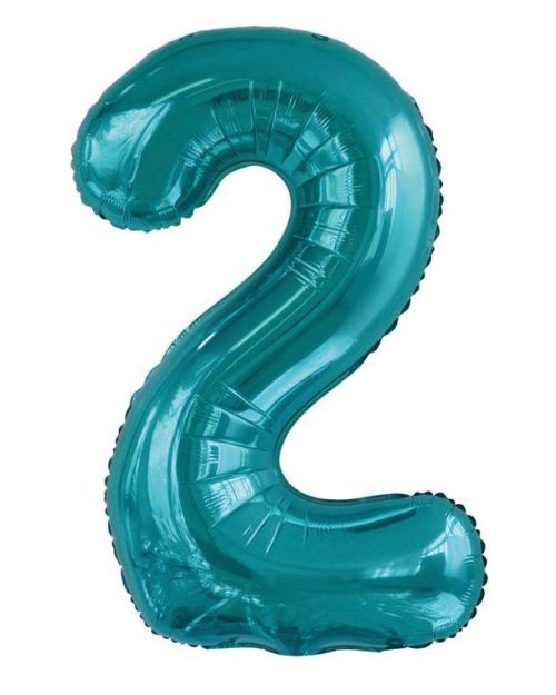 86cm Teal Number Balloon – 2