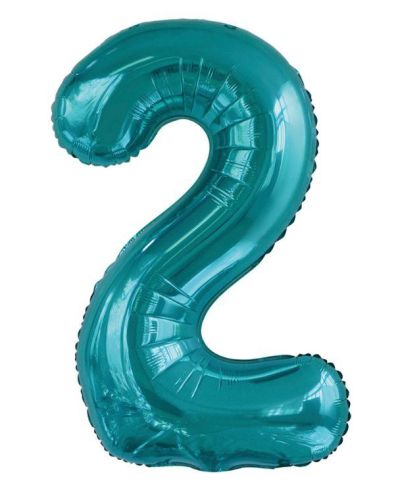 86cm Teal Number Balloon – 2
