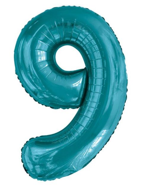 86cm Teal Number Balloon – 9