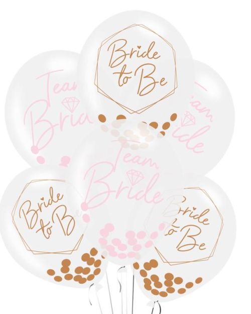 Team Bride Confetti Balloon Bundle 6pk