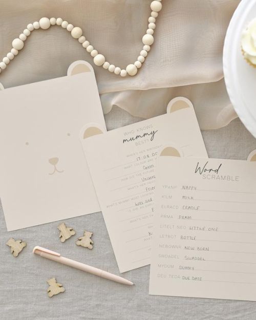 Teddy Bear Baby Shower Games Pack