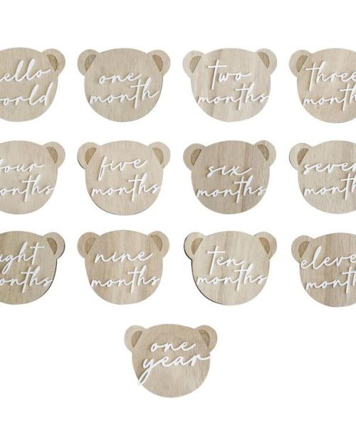 Teddy Bear Wooden Baby Milestone Signs