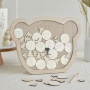 Teddy Bear Wooden Baby Shower Guest Book Alternative