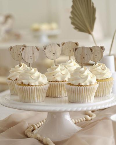 Teddy Bear Cupcake Toppers 6pk