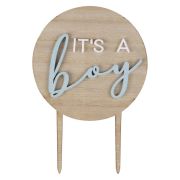 Teddy Bear Baby Boy Cake Topper
