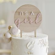 Teddy Bear Baby Girl Cake Topper