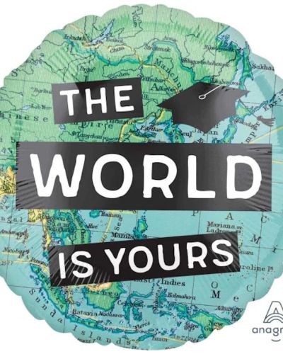 The World Awaits Graduation Foil Balloon