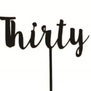 Thirty Cake Topper – Black