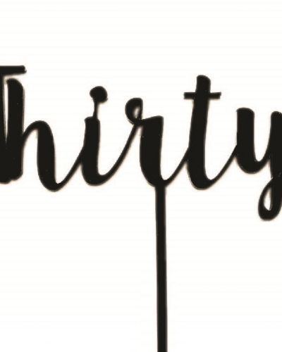 Thirty Cake Topper – Black