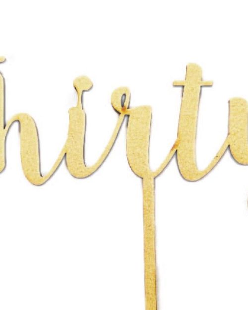Thirty Cake Topper – Wood