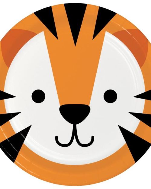 Animal Faces Tiger Dinner Plates 8pk