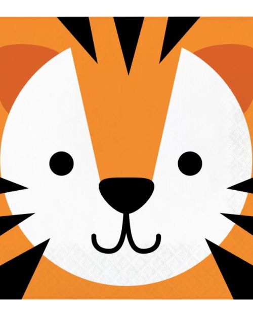 Animal Faces Tiger Lunch Napkins 16pk