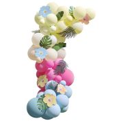 Tiki Tropics Balloon Arch with Flowers & Foliage
