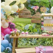 Tiki Tropics Balloon Arch with Flowers & Foliage