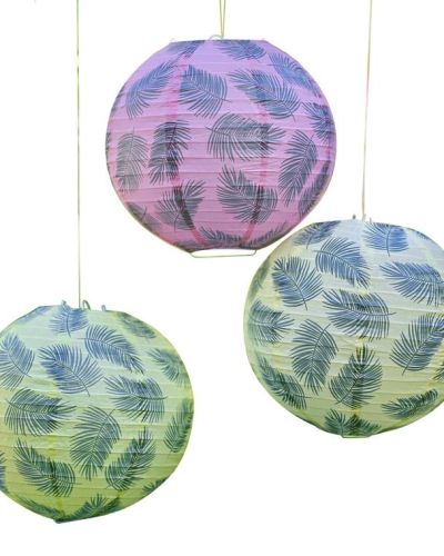 Tiki Tropics Palm Leaf Paper Lanterns 3pk