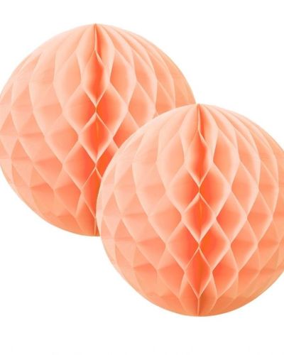 Tissue Honeycomb Balls 15cm Peach 2pk