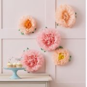 Tissue Pom Pom Flowers 5pk