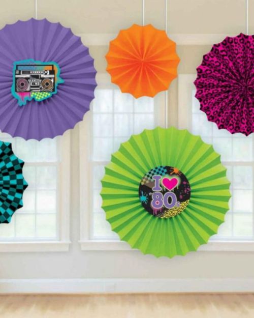 Totally 80s Paper Fan Decorations