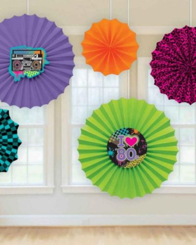 Totally 80s Paper Fan Decorations