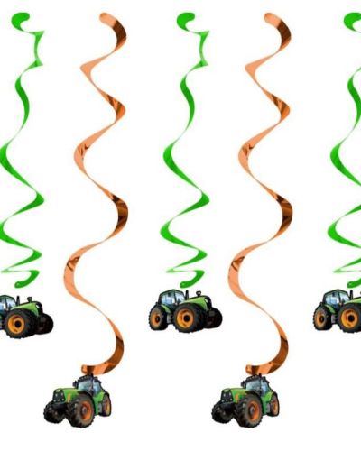 Tractor Time Hanging Swirl Decorations