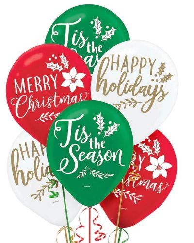 Traditional Christmas Balloons 15pk