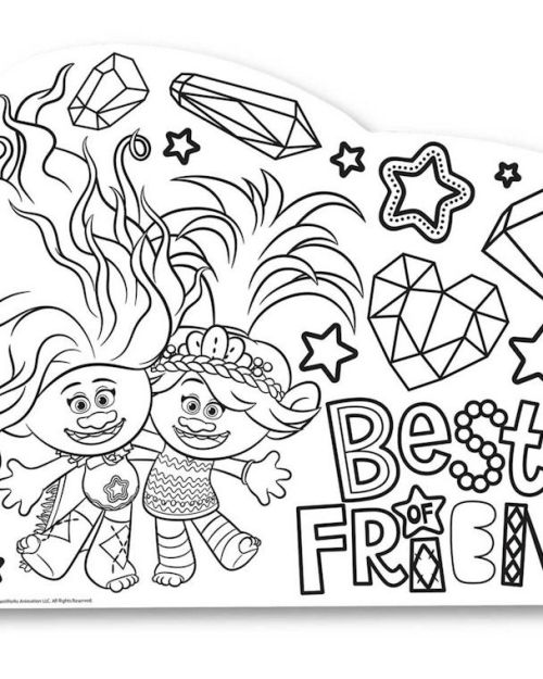 Trolls Band Together Colour-In Placemats 8pk