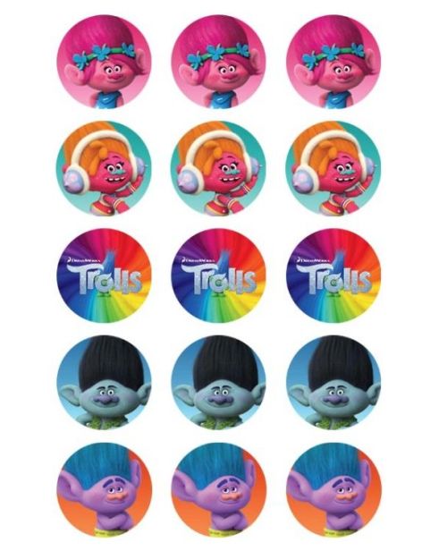 Edible Icing Cupcake Images – Trolls