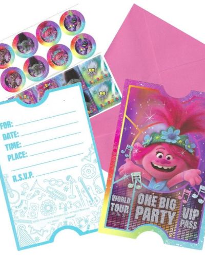 Trolls World Tour Invitations 8pk