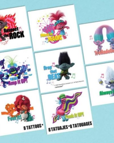 Trolls World Tour Metallic Tattoos