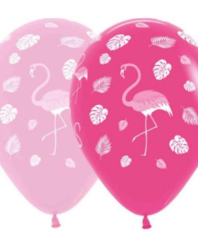 Tropical Flamingos Balloons 12pk
