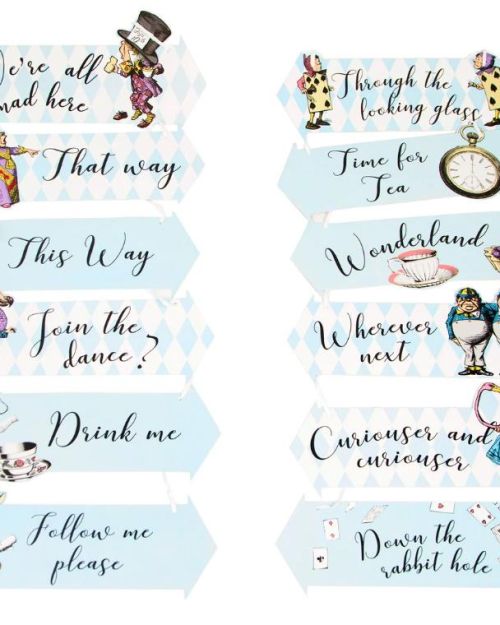 Truly Alice Most Curious Party Signs
