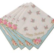 Truly Scrumptious Blue & Pink Floral Napkins 20pk