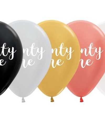 Metallic Twenty One Balloons 5pk