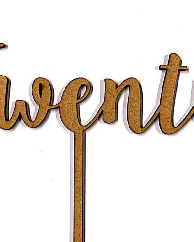 Twenty Cake Topper – Wood