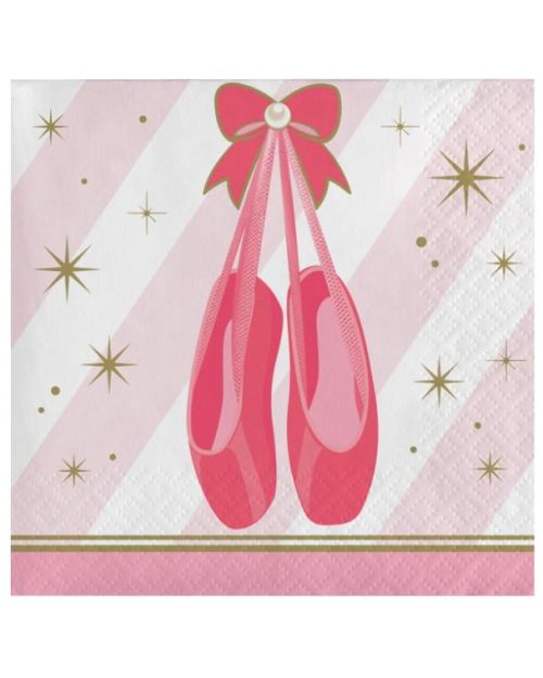 Twinkle Toes Ballerina Beverage Napkins 16pk