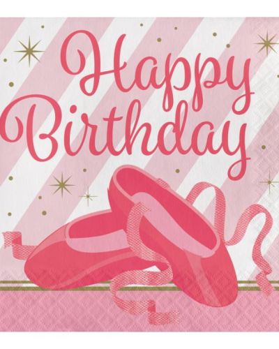 Twinkle Toes Ballerina Birthday Lunch Napkins 16pk